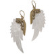Exquisite Angel Wing Oyster Mother Of Pearl Shell Hand Carving Earrings, 2,6"
