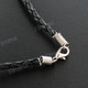 Leather Goldlip Mother Of Pearl Flower Shell Lobster 18" Black Necklace
