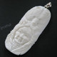 3 1/8" 925 Silver Buffalo Bone Carving Indian Chief Totem Bear Pendant