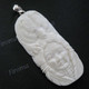 3 1/8" 925 Silver Buffalo Bone Carving Indian Chief Totem Bear Pendant