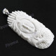 3 1/16" 925 Silver Buffalo Bone Carving Indian Totem Eagle Pendant