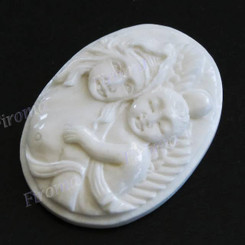 Cabochon Buffalo Bone Undrilled 1 7/16"(37mm) 7gr(35cts)