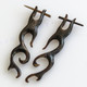 2 1/16" Buffalo Horn Carving Tribal Post Earrings
