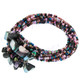Mother Of Pearl Seed Beads Amethyst 7" Peacock Purple Bangle Post Bracelet
