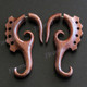 2 1/16" Natural Wood Fake Gauge Post Earrings