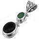 1 7/16" 925 Silver Onyx Emerald Pendant