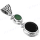 1 7/16" 925 Silver Onyx Emerald Pendant