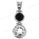1 11/16" 925 Silver Onyx White Quartz Pendant