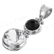 1 11/16" 925 Silver Onyx White Quartz Pendant