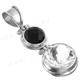 1 11/16" 925 Silver Onyx White Quartz Pendant