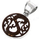 2" 925 Silver Coconut Shell Carved Pendant