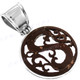 2" 925 Silver Coconut Shell Carved Pendant