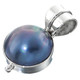 1 1/16" 925 Silver Grey Mabe Pearl Pendant