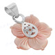 1 1/8" 925 Silver Pink Mother Of Pearl Shell Pendant