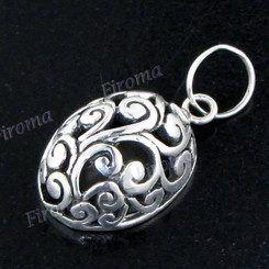13/16" 925 Silver Ethnic Pendant