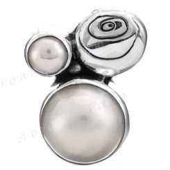 1" 925 Silver White Mabe Pearl Pendant