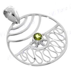 1 11/16" 925 Silver Peridot Pendant