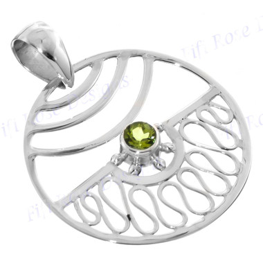 1 11/16" 925 Silver Peridot Pendant