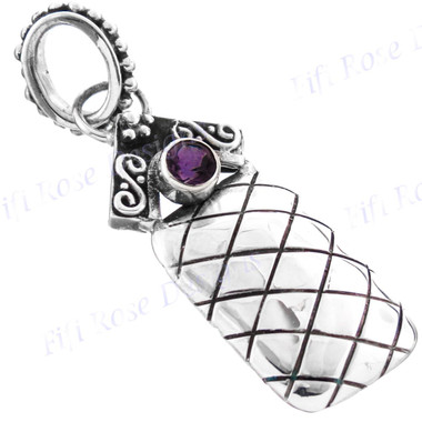 1 1/2" 925 Silver Amethyst Pendant