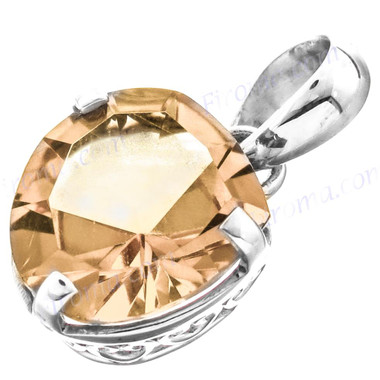 13/16" 925 Silver Citrine Pendant