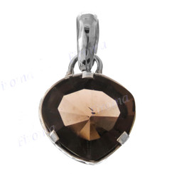 13/16" 925 Silver Smokey Quartz Pendant