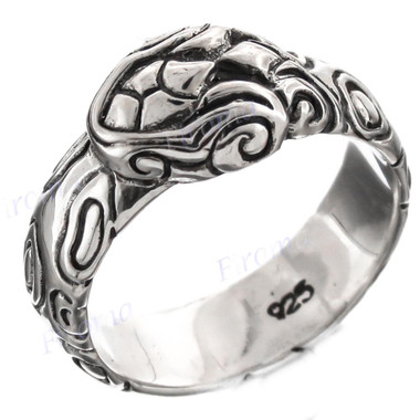 1/2" 925 Silver Face Snake us 7 Ring