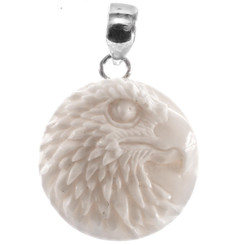 1 1/4" 925 Silver Buffalo Bone Eagle Pendant