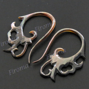 1 9/16" Blacklip Mother Of Pearl Tribal Plug Earrings