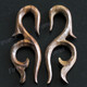 2 5/16" Natural Wood Tribal Plug Earrings