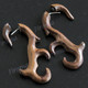 2" Natural Wood Fake Gauge Post Earrings