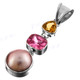 2 1/8" 925 Silver Pink Mabe Pearl Pink Quartz Citrine Pendant