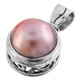 1 1/4" 925 Silver Pink Mabe Pearl Pendant