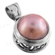 1 1/4" 925 Silver Pink Mabe Pearl Pendant