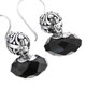 15/16" 925 Silver Onyx French Wires Earrings