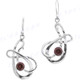 7/8" 925 Silver Garnet Red French Wires Earrings