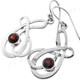 7/8" 925 Silver Garnet Red French Wires Earrings