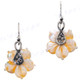 11/16" 925 Silver Gold Mother Of Pearl Flower Shell French Wires Earrings