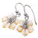 11/16" 925 Silver Gold Mother Of Pearl Flower Shell French Wires Earrings