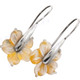 9/16" 925 Silver Gold Mother Of Pearl Flower Shell French Wires Earrings