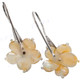 9/16" 925 Silver Gold Mother Of Pearl Flower Shell French Wires Earrings