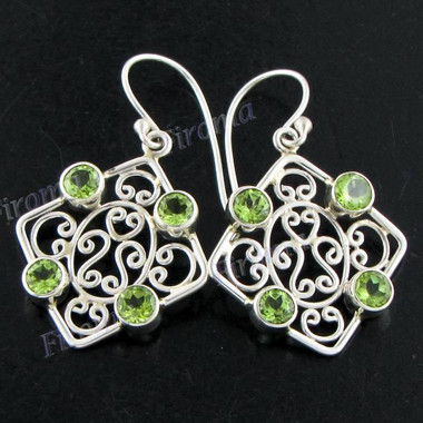 13/16" 925 Silver Peridot French Wires Earrings