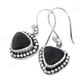 1/2" 925 Silver Black Mother Of Pearl Shell French Wires Earrings