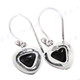 1/2" 925 Silver Black Mother Of Pearl Shell French Wires Earrings