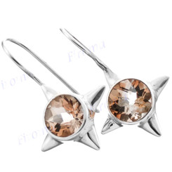 5/8" 925 Silver Citrine French Wires Earrings