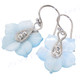 7/8" 925 Silver Blue Mother Of Pearl Flower Shell French Wires Earrings