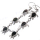 2 3/16" 925 Silver Black Mother Of Pearl Turtle French Wires Earrings