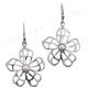 13/16" 925 Silver Biwa Pearl Flower French Wires Earrings
