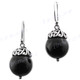 3/4" 925 Silver Onyx French Wires Earrings