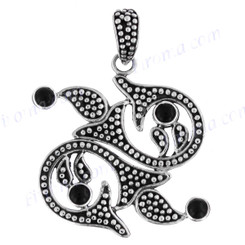 1 13/16" 925 Silver Onyx Pendant