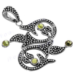 1 3/4" 925 Silver Peridot Pendant